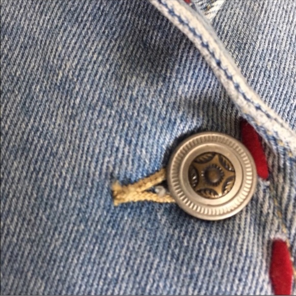 VINTAGE CERVELLE Jacket Skirt Set Embroidered Denim Jean Women’s Large LIKE NEW - Picture 4 of 16